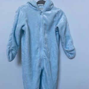 Footed Baby Coverall in Blue
